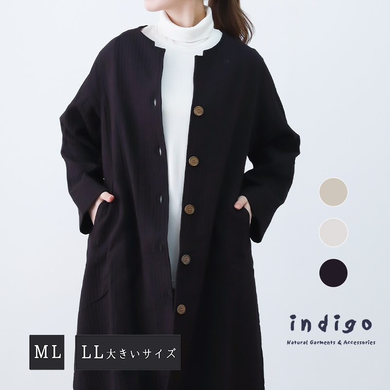 30%OFF】ノーカラーコート レディース ミドル丈 秋 冬 50代 ML LL