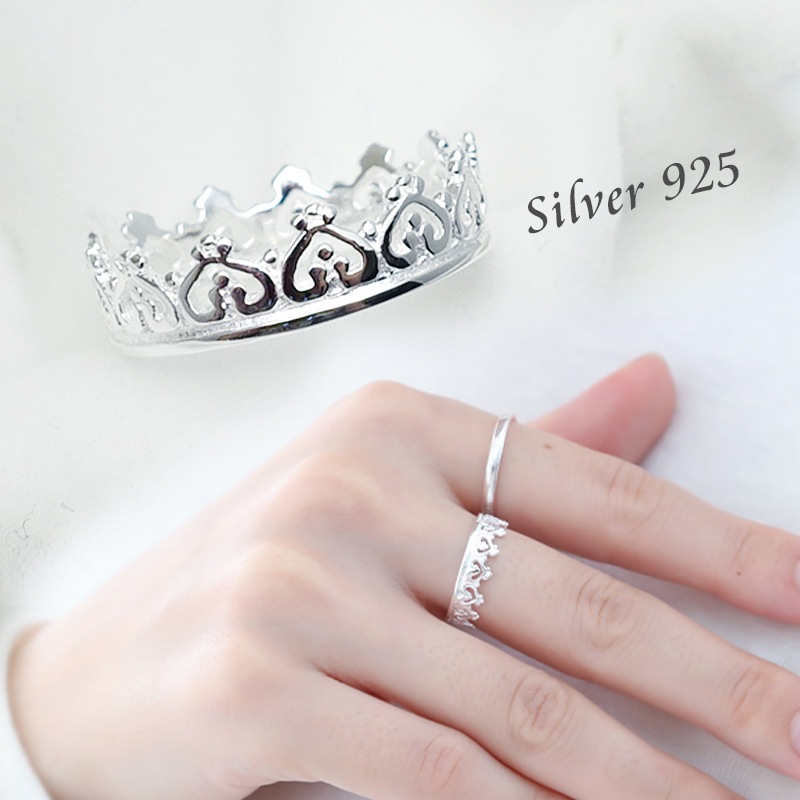 シルバーリング 指輪 クラウン レディース 金属アレルギー対応