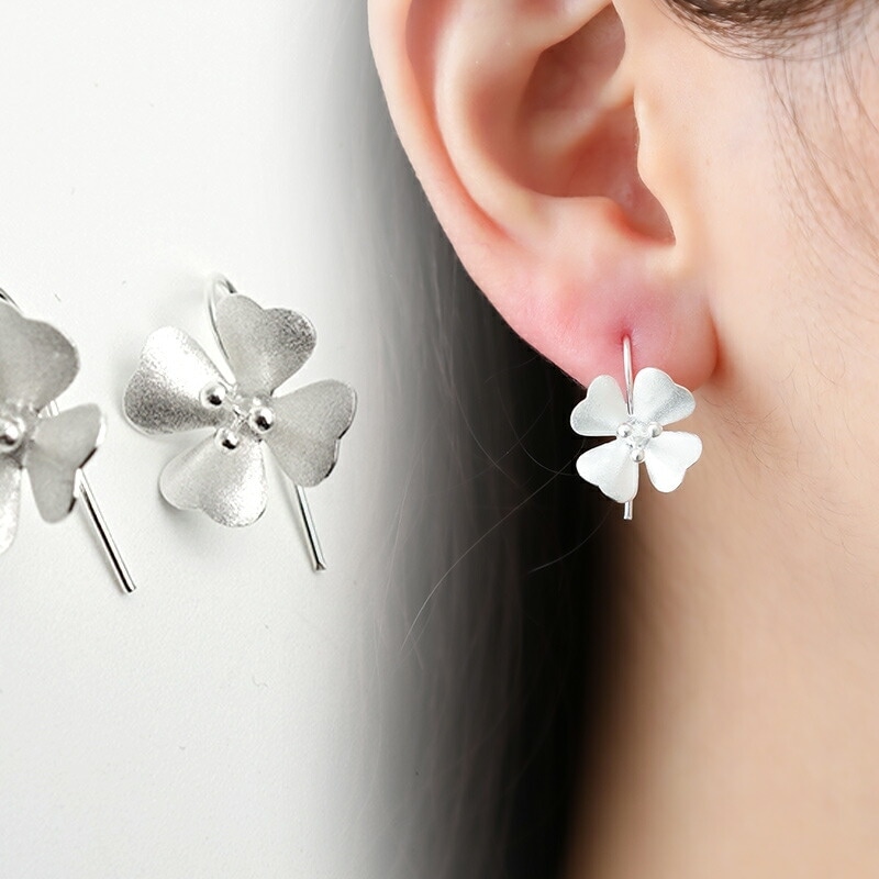 ピアス 花 シルバー925 金属アレルギー対応 フラワー フック かわいい