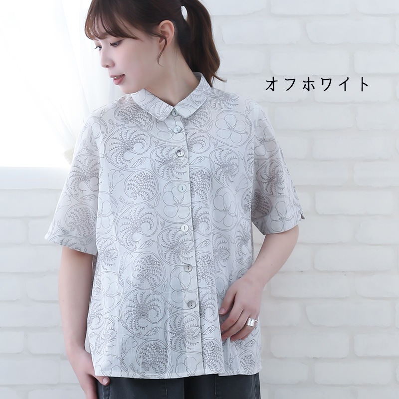 30%OFF】大きいサイズ ブラウス レディース 40代 50代 夏 5分袖 花柄