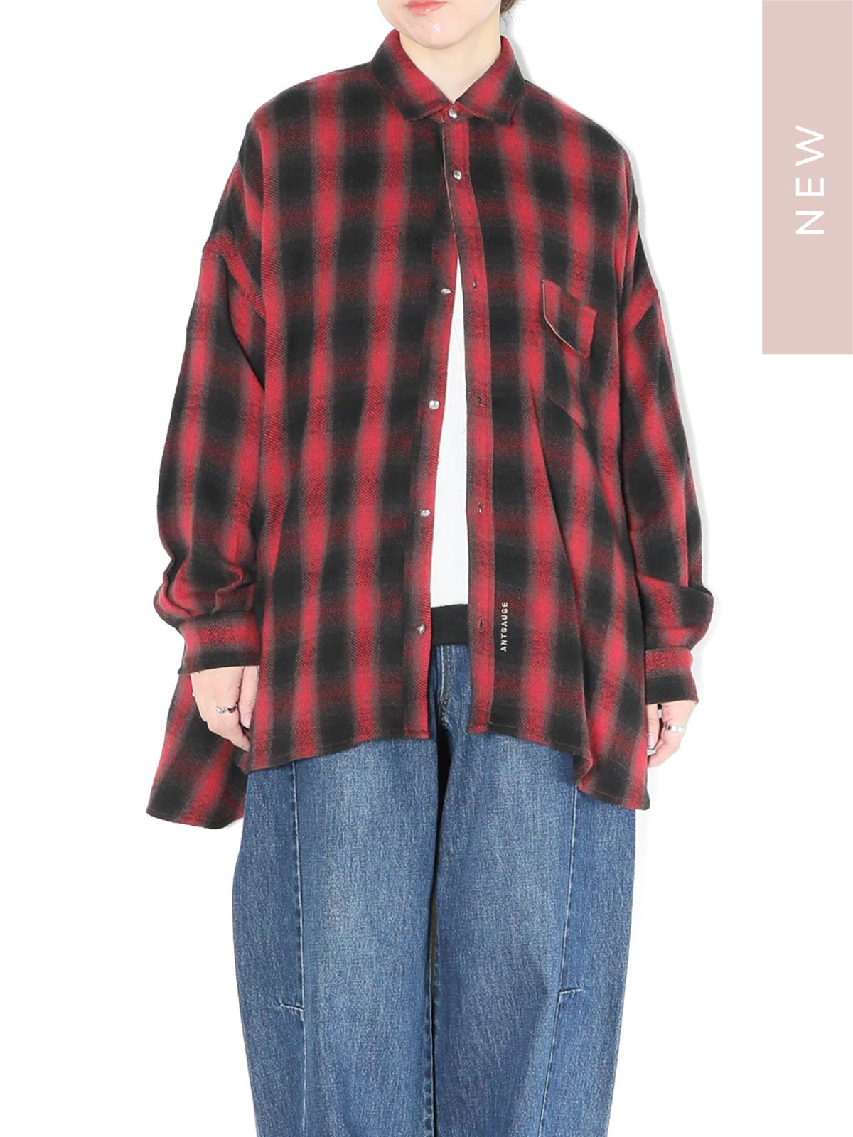 アーツアンドサイエンス プルオーバー長袖シャツ チェック 刺繍