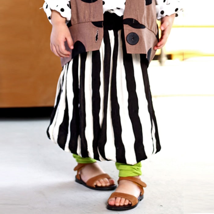 キッズコーデをお洒落に変える、ストライプバルーンスカート 送料無料・再販。『モードでいて可愛い！ 』メール便不可 TOY