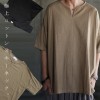 大人の嗜み。極上風合い選ぶこなれ感。キーネックトップス・(100)メール便可