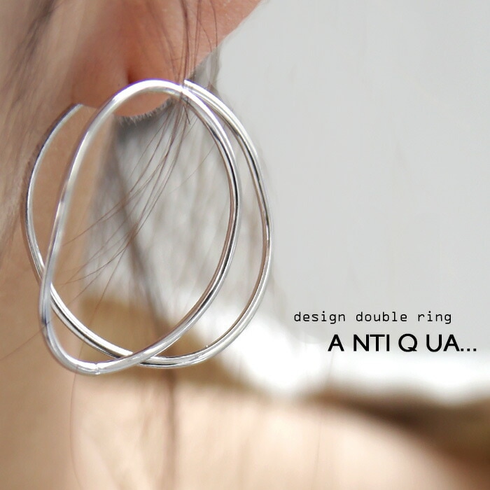 アクセ送料無料 フープピアス ピアス レディース サークル フープ 2連 輪・再入荷 (30)メール便可