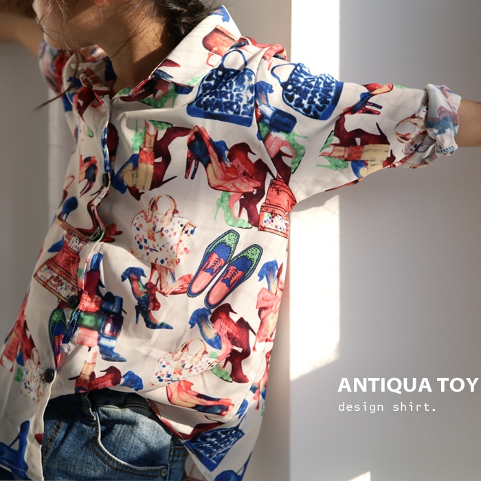 印象的な愛らしさと遊び心。華やかなカラーで主役級。アート柄シャツ・再販。(30)メール便可メール便可TOY