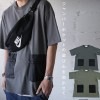 程よい遊び心が覗くzipポケット。半袖デザイントップス・再販。(80)メール便可