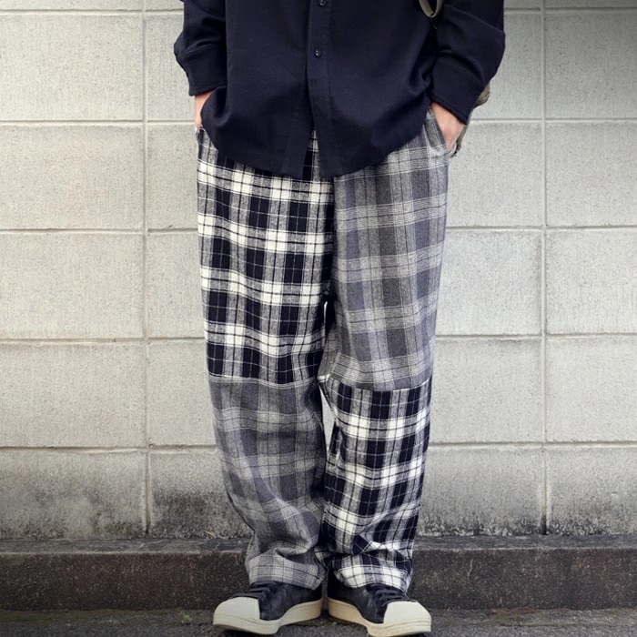 マニッシュスタイルに王道チェック柄。ウール混チェックパンツ 送料無料・再再販。メール便不可