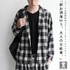 モノトーンモード。シックなこなれルーズ。ウール混チェックジャケット・再販。メール便不可