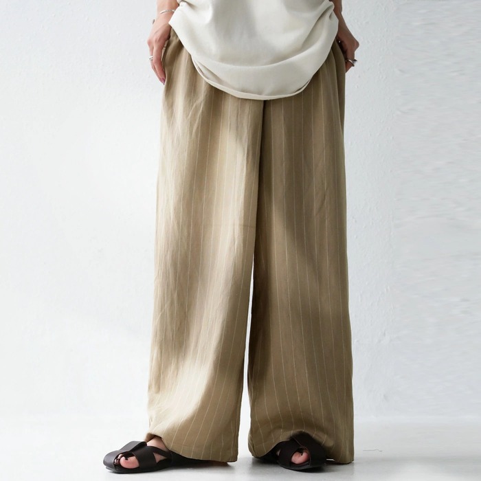 さらり、上質な素材を纏う。クロスストライプパンツ・再再販。メール便不可