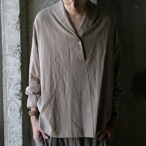 極上風合いが大人の品をそなえたカジュアルに。麻プルオーバーシャツ・(80)メール便可