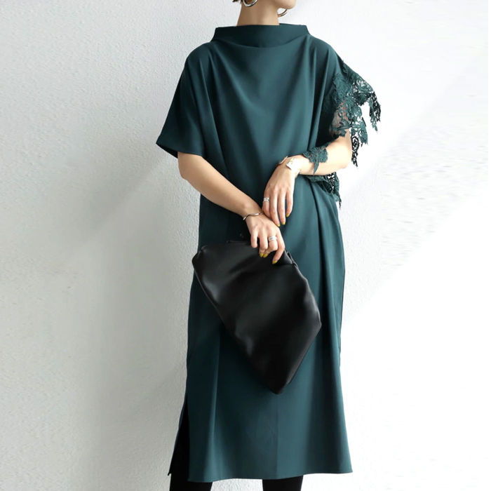 おめかしにも普段着にも。「甘すぎず大人にちょうどいい。」レースワンピ 送料無料・再再販。メール便不可