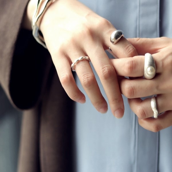 アクセ送料無料 リング ヴィンテージムードが大人可愛い。デザインリングセット・(10)メール便可