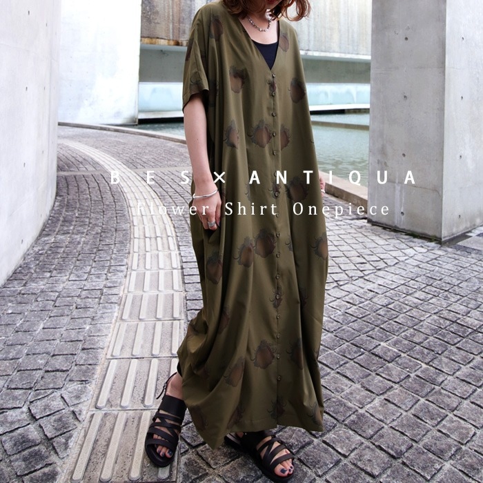 花 プリント ワンピース レディース 半袖 ロング 送料無料・再再販。(100)メール便可