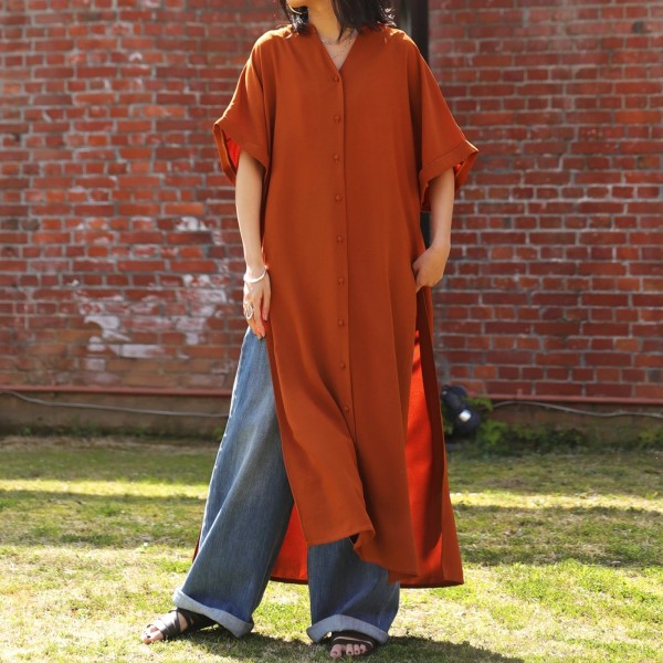 ロングシャツワンピ ワンピース レディース ロング 送料無料・再再販。メール便不可