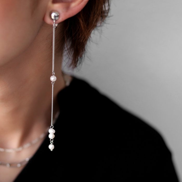 ロングチェーンイヤリング イヤリング レディース 淡水パール 再販 10 メール便可 Ladies All Item Antiqua公式サイト