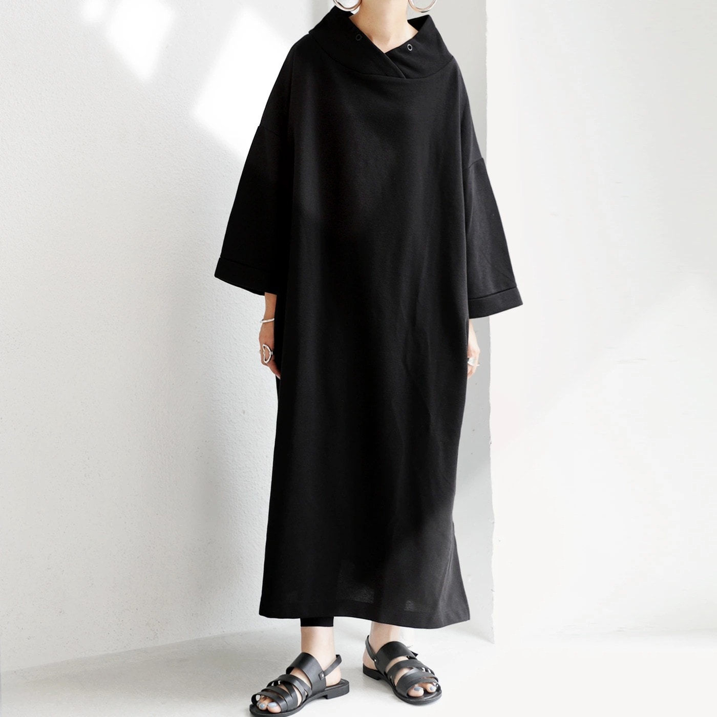 パーカー風ワンピース ワンピース ロング マキシ丈 送料無料・メール便不可