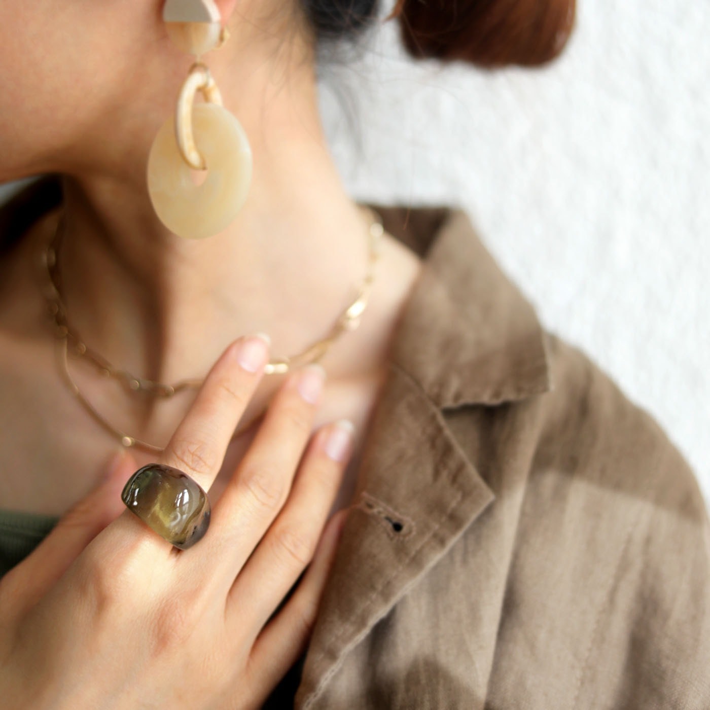 アクセ送料無料 ボリュームリング 指輪 レディース リング カジュアル 太め・(80)メール便可