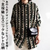 エスニック柄 バンドカラーシャツ シャツ メンズ 送料無料・6月23日20時〜発売。(80)メール便可【Z】