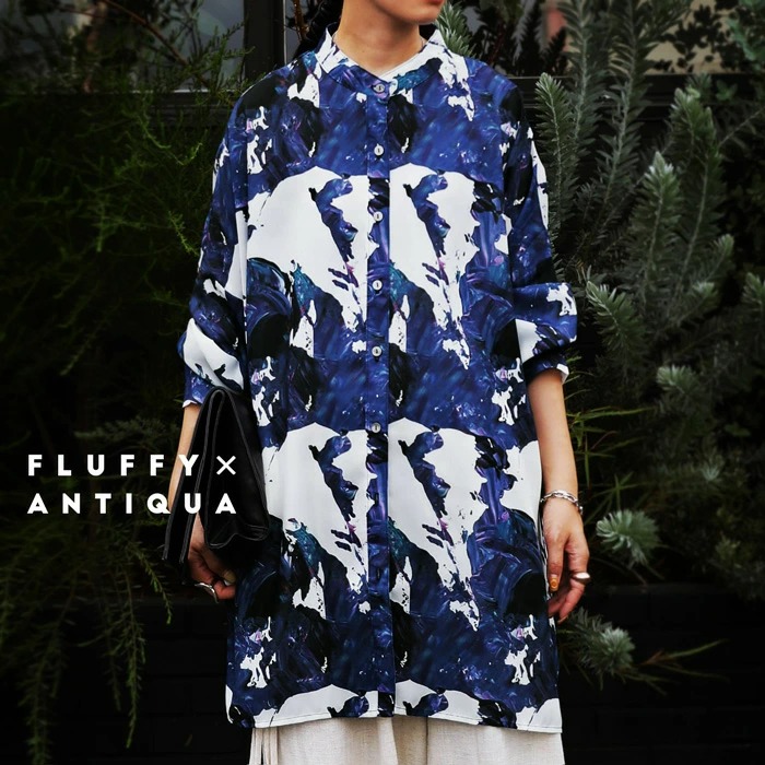 FLUFFY×ANTIQUA シアーシャツ シャツ レディース 送料無料・再販。(80)メール便可