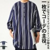 ストライプ柄 プルオーバーシャツ シャツ メンズ トップス・7月18日20時〜発売。(80)メール便可【Z】
