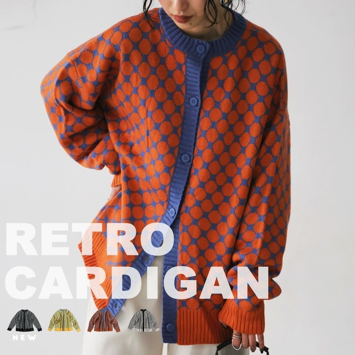 ドット柄カーディガン カーディガン レディース トップス 送料