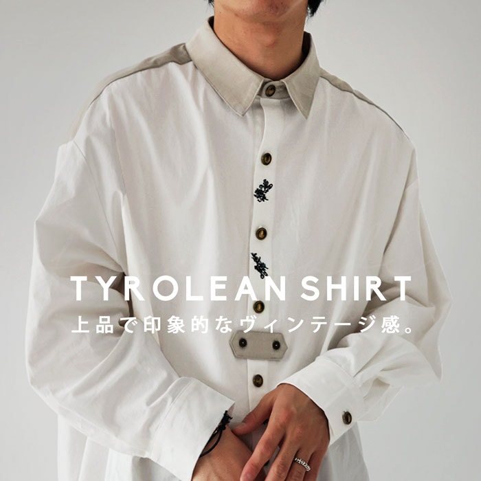 24ss INK tyrolean shirt jkt インク　Lサイズ チロリアンシャツ シャツ メンズ トップス 長袖 送料無料・再再販