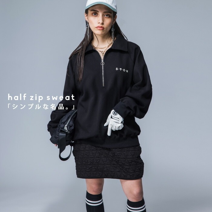 ANTIQUA GOLF×STCH ハーフジップトップス レディース 送料無料・再販。メール便不可