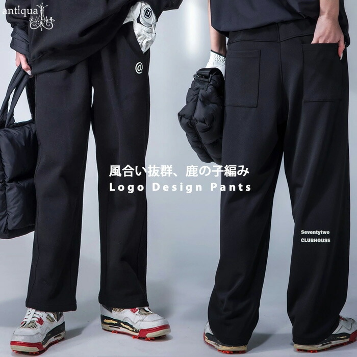 MARC&LONA GOLF OR DIE 黒 ストレートパンツ 48 ANTIQUA GOLF×STCH ストレートパンツ レディース 送料無料・新色登場