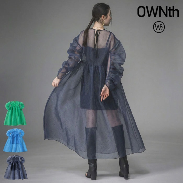 モノグラム柄 シアーワンピース レディース ロング 送料無料・(500)メール便可