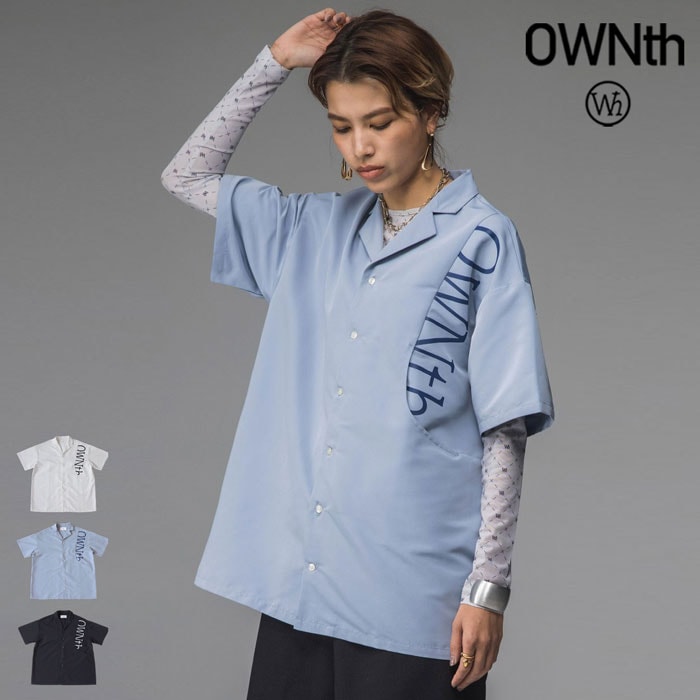 オープンカラー シャツ レディース 半袖 前開き 送料無料・(100)メール便可