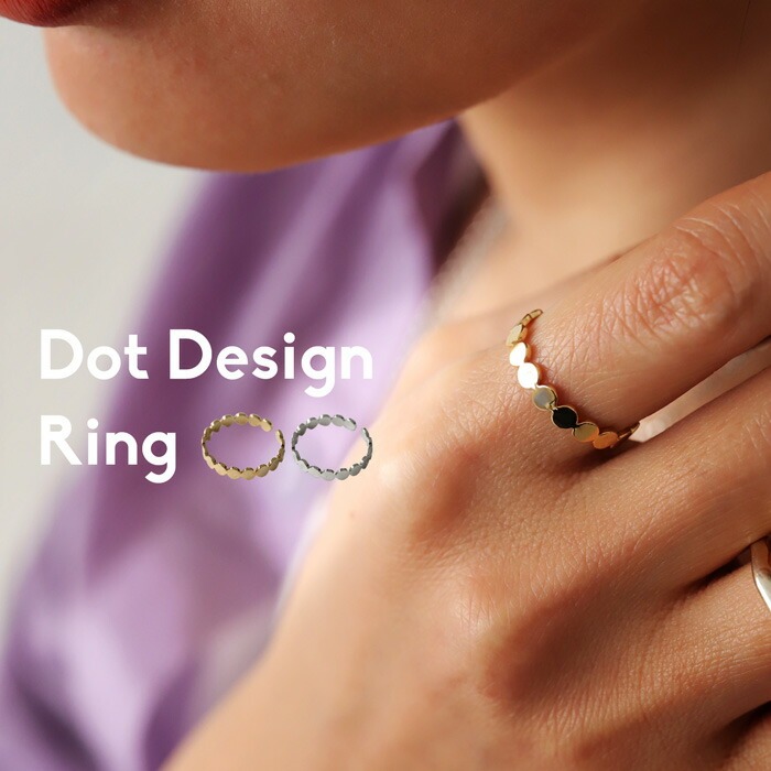 アクセ送料無料 ドットリング リング 指輪 レディース ドット アレルギー対応・再再販。(30)メール便可