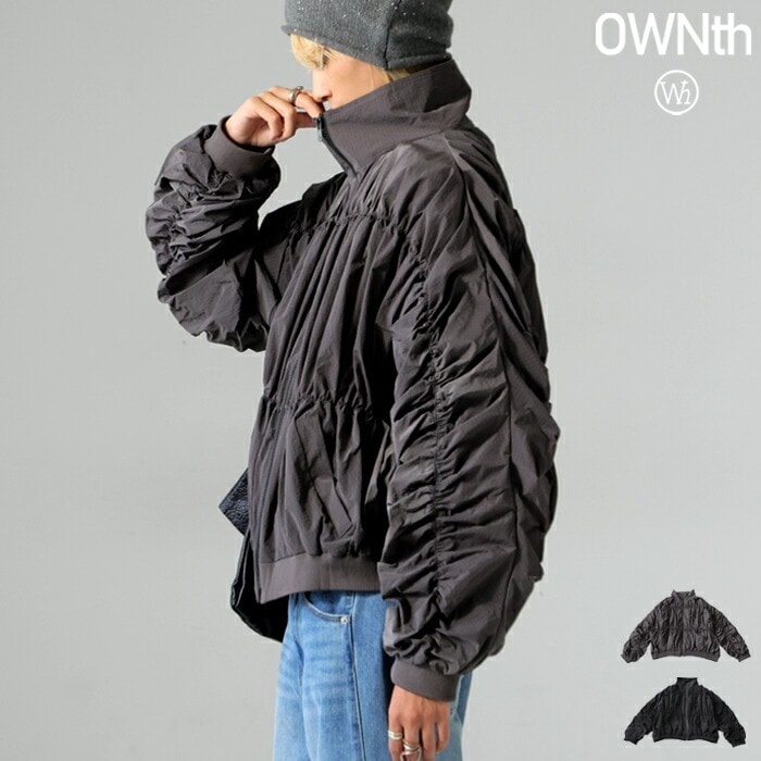 【クリアランスバーゲン30％OFF！4日10時迄】ギャザーフルジップブルゾン レディース ブルゾン・メール便不可(返品・キャンセル・交換不可)