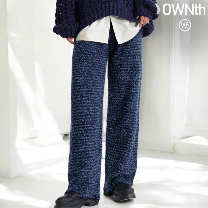 テープヤーンニットパンツ レディース パンツ ロング 送料無料・メール便不可