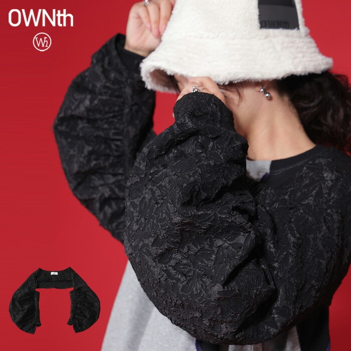 ジャガード柄 ボリュームスリーブトップス レディース 送料無料・(500)メール便可