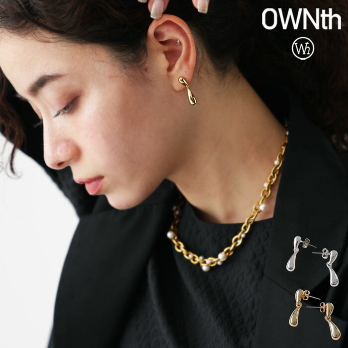 アクセ送料無料 雫モチーフ ピアス レディース 両耳用 上品・(30)メール便可