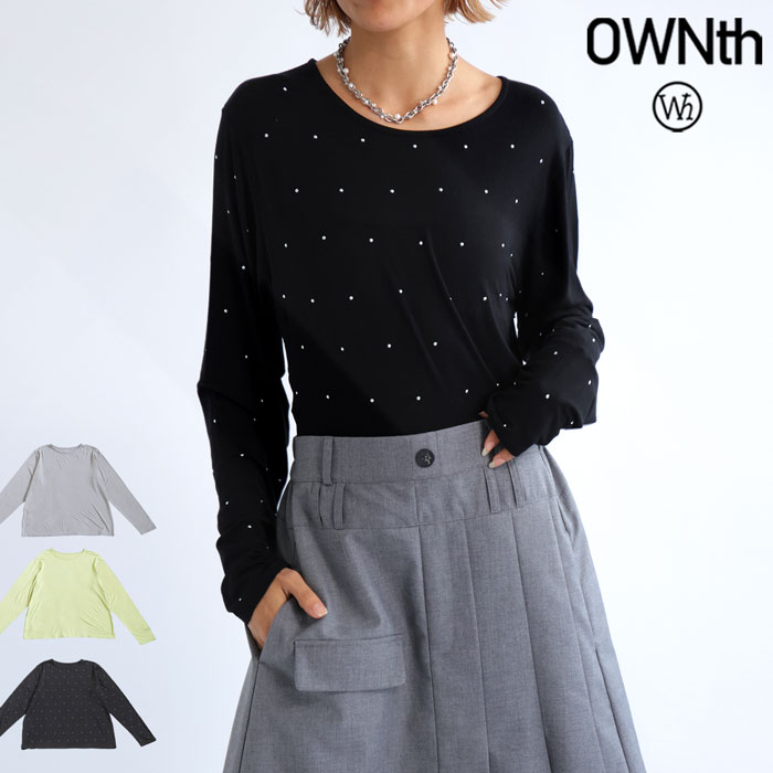 スタッズ付き ロンT レディース Tシャツ 長袖 送料無料・メール便不可