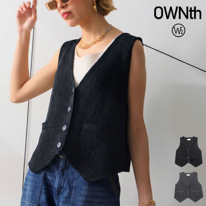 リネンタッチ ベスト レディース トップス Vネック 送料無料・メール便不可