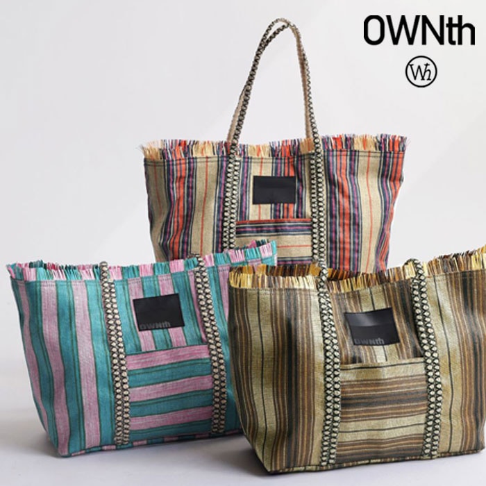 ストライプ フリンジ トートバッグ レディース 鞄 送料無料・メール便不可