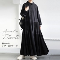 アシメプリーツワンピ ワンピース レディース ロング 送料無料・再入荷
