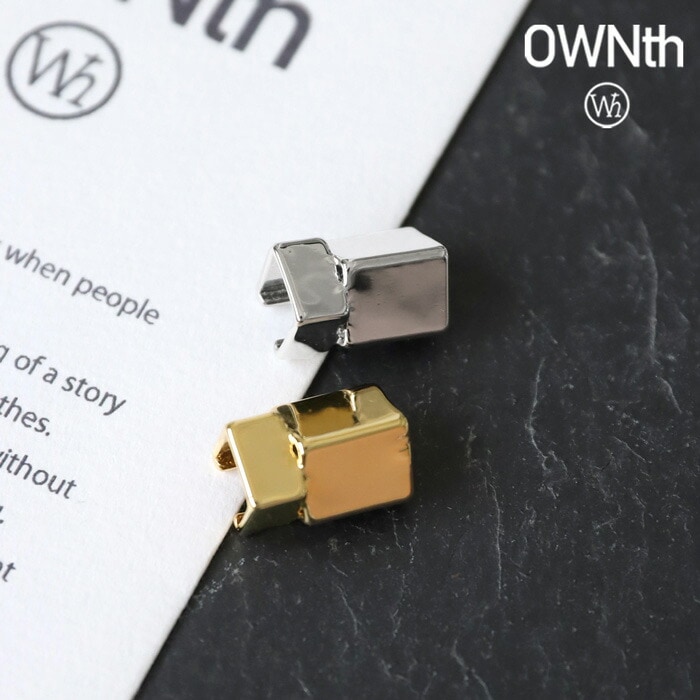 アクセ送料無料 立体キューブ イヤーカフ レディース 片耳用・(50)メール便可