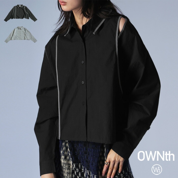 配色 パイピングテープ 切替 シャツ レディース 綿 送料無料・(80)メール便可