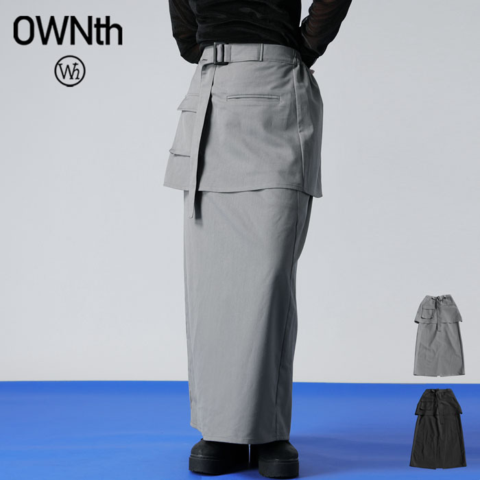 ベルト付き レイヤード タイトスカート レディース 送料無料・メール便不可