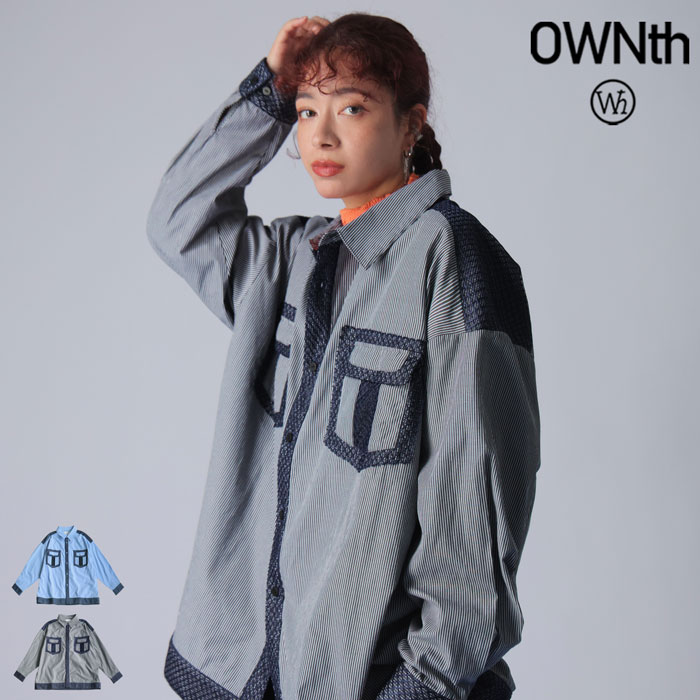 レース切替 ストライプシャツ レディース トップス 送料無料・(500)メール便可