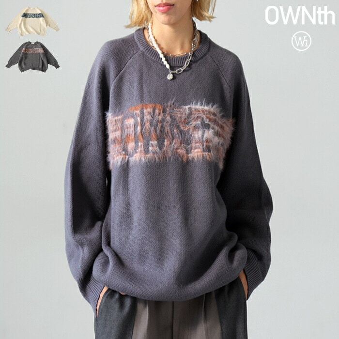 ファーロゴニット ユニセックス トップス ニット 長袖 送料無料・メール便不可