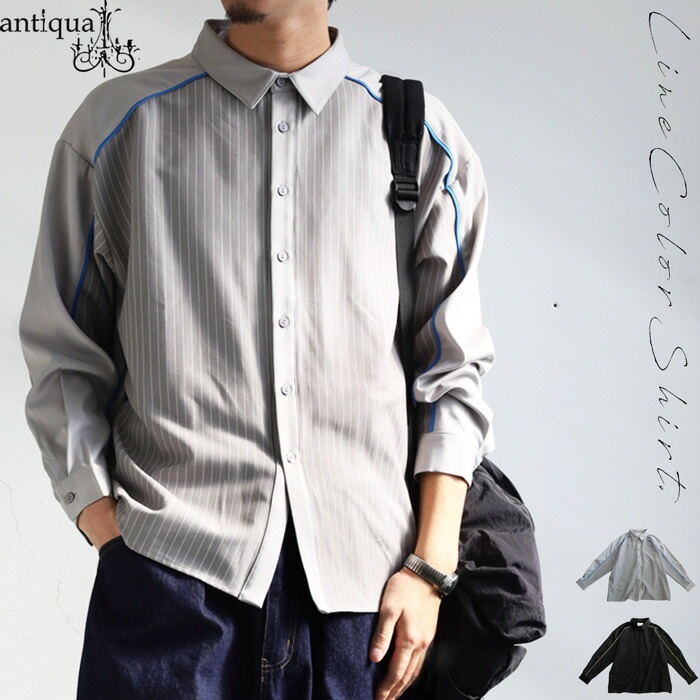 再入荷予定有!ストライプ切替シャツ シャツ メンズ トップス 送料無料