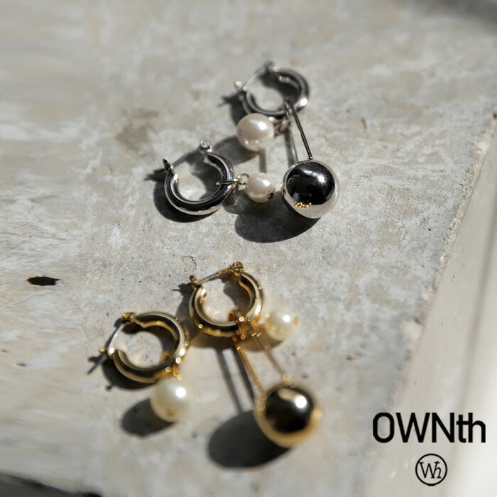 アクセ送料無料 2WAY パールピアス レディース 両耳用・(50)メール便可