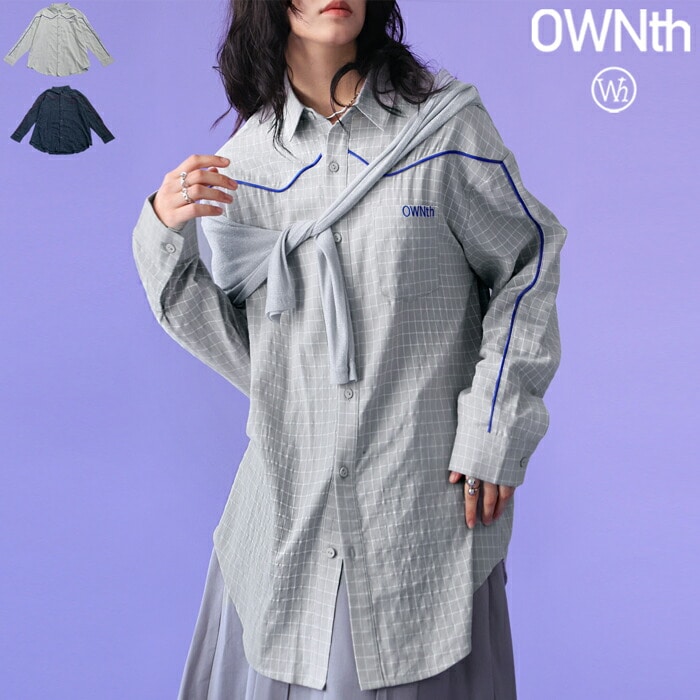 チェック柄 パイピングシャツ レディース トップス 送料無料・(100)メール便可