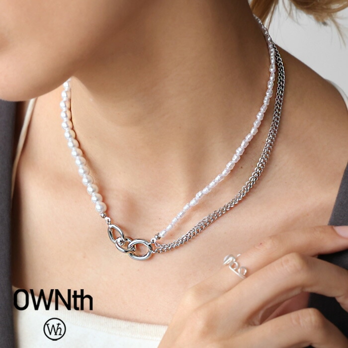 アクセ送料無料 パールチェーン 2WAY ネックレス レディース・(30)メール便可