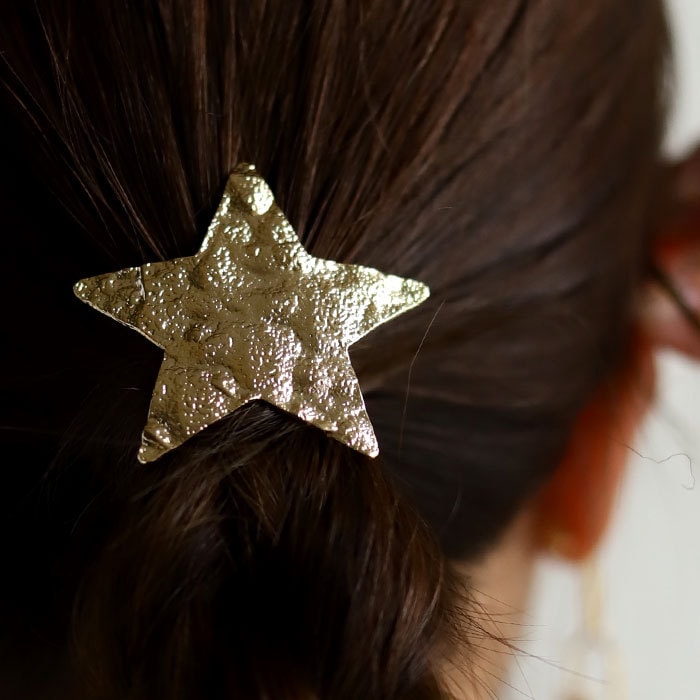 アクセ送料無料   ヘアクリップ ヘアアクセサリー ヘアカフ ポニーフック シルバー ゴールド 星 スター デザイン ニュアンス シック カジュアル 大人 レディース おしゃれ 上品 パーティー 誕生日 プレゼント・(10)メール便可