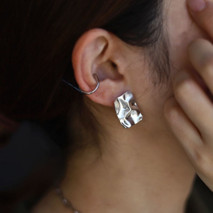 アクセ送料無料 ピアス アクセサリー 変形 プレート ニュアンス シック レディース・(10)メール便可